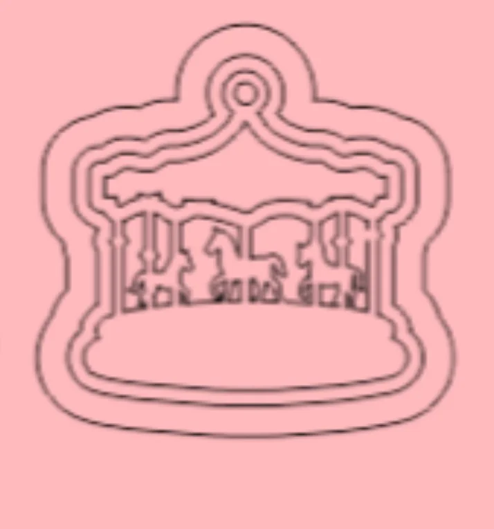 Silicone Mold “Carousel with Horses 2”